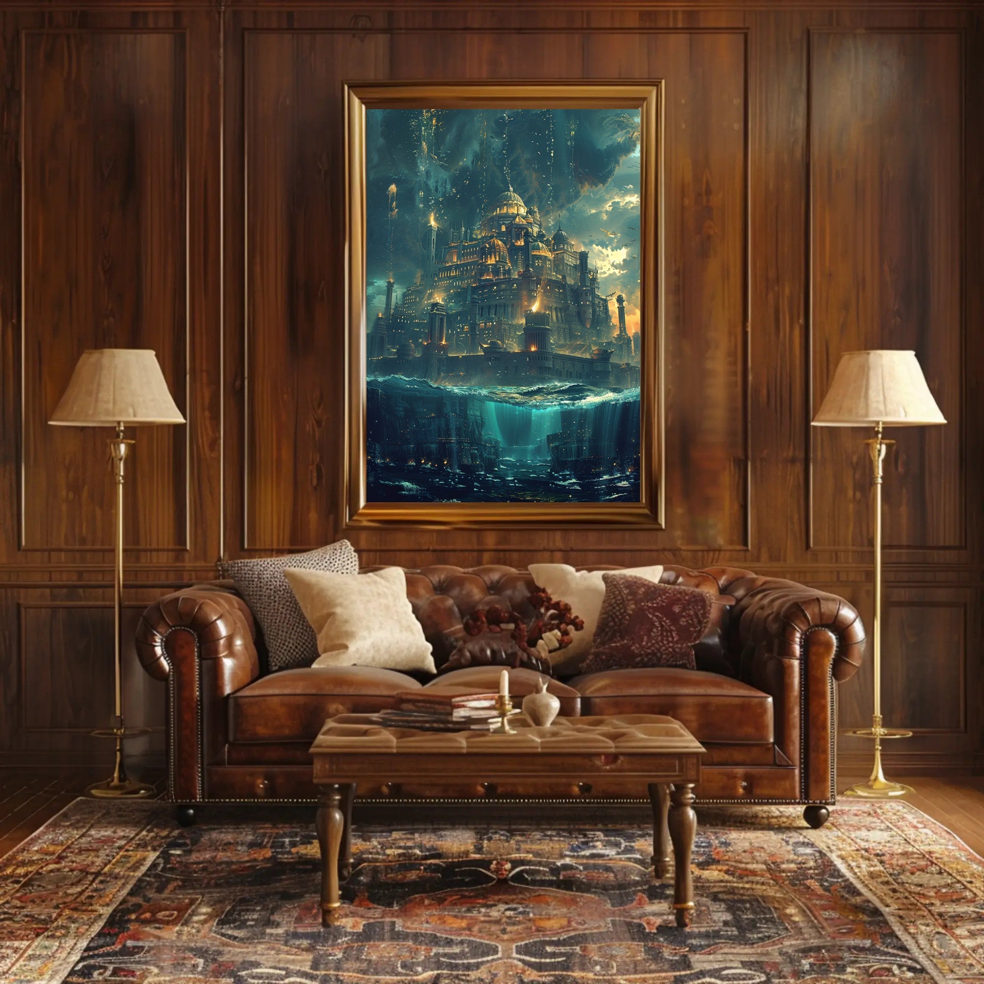 Lost Atlantis Cityscape: Surreal Fantasy Mythology Poster PosterGoat