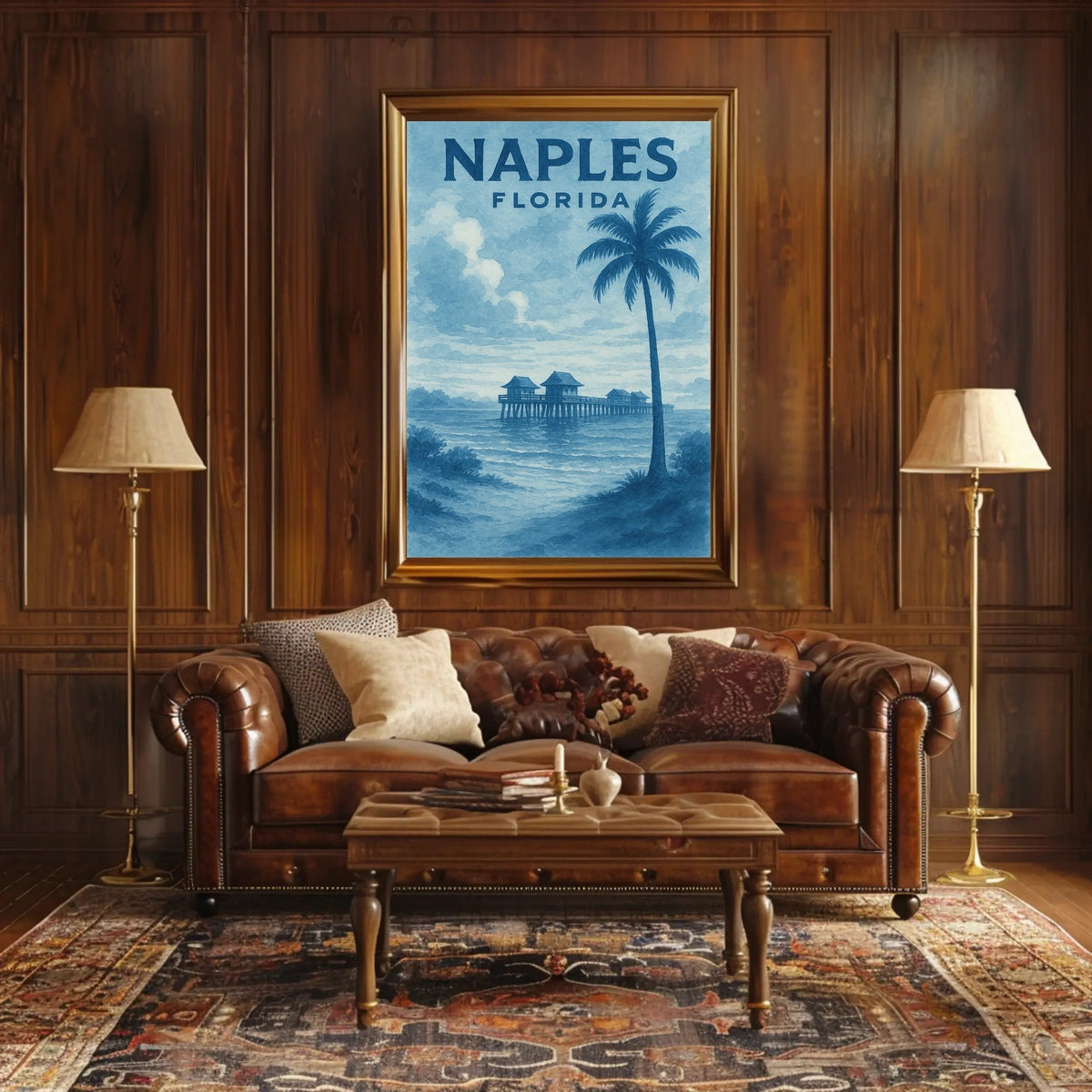 Naples Florida Poster Wall Art Coastal Beach Vibes 18x24