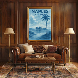 Naples Florida Poster Wall Art Coastal Beach Vibes 18x24