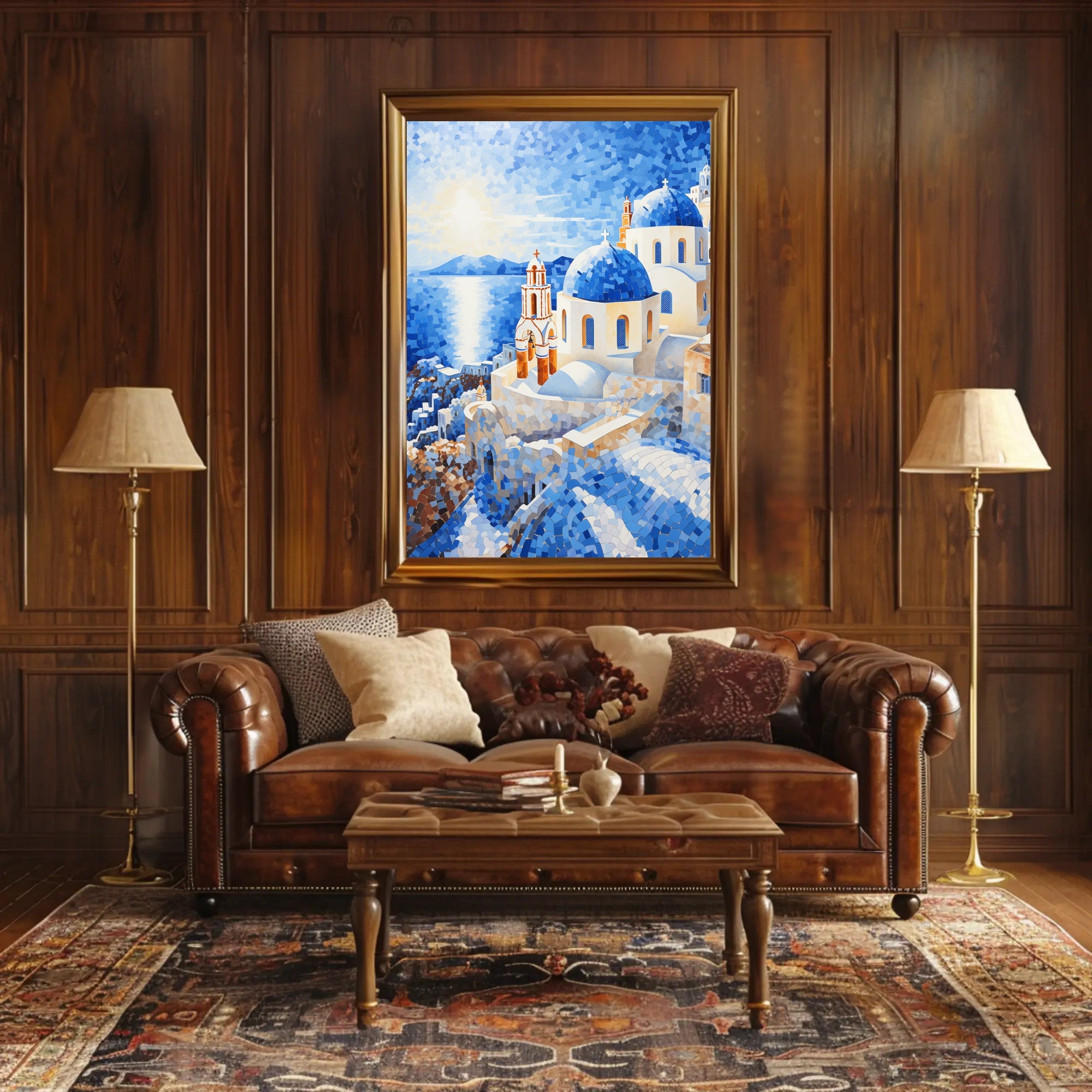 Santorini Mosaic Poster