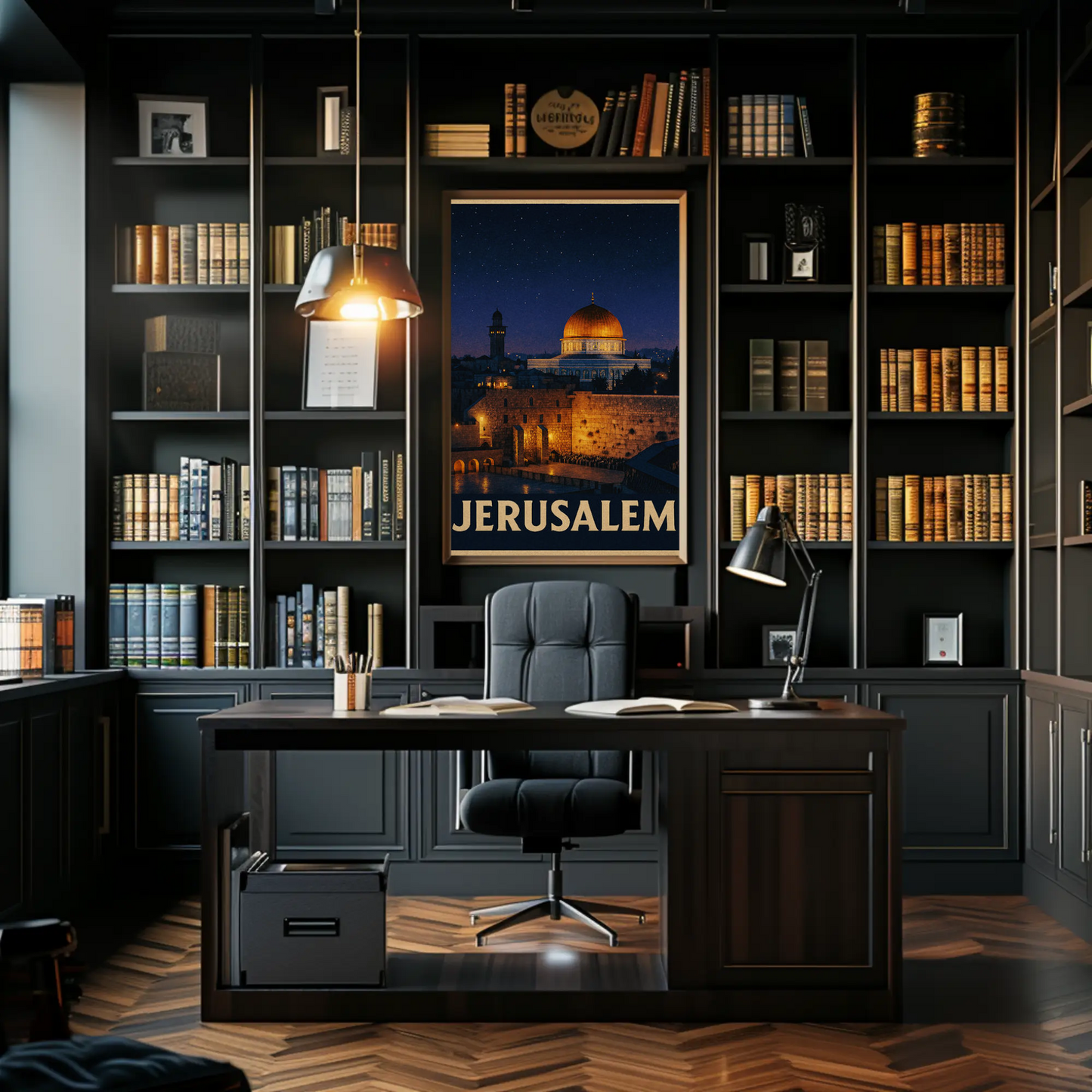 Jerusalem Dome Western Wall Night Sky Poster Poster