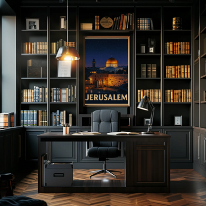 Jerusalem Dome Western Wall Night Sky Poster Poster