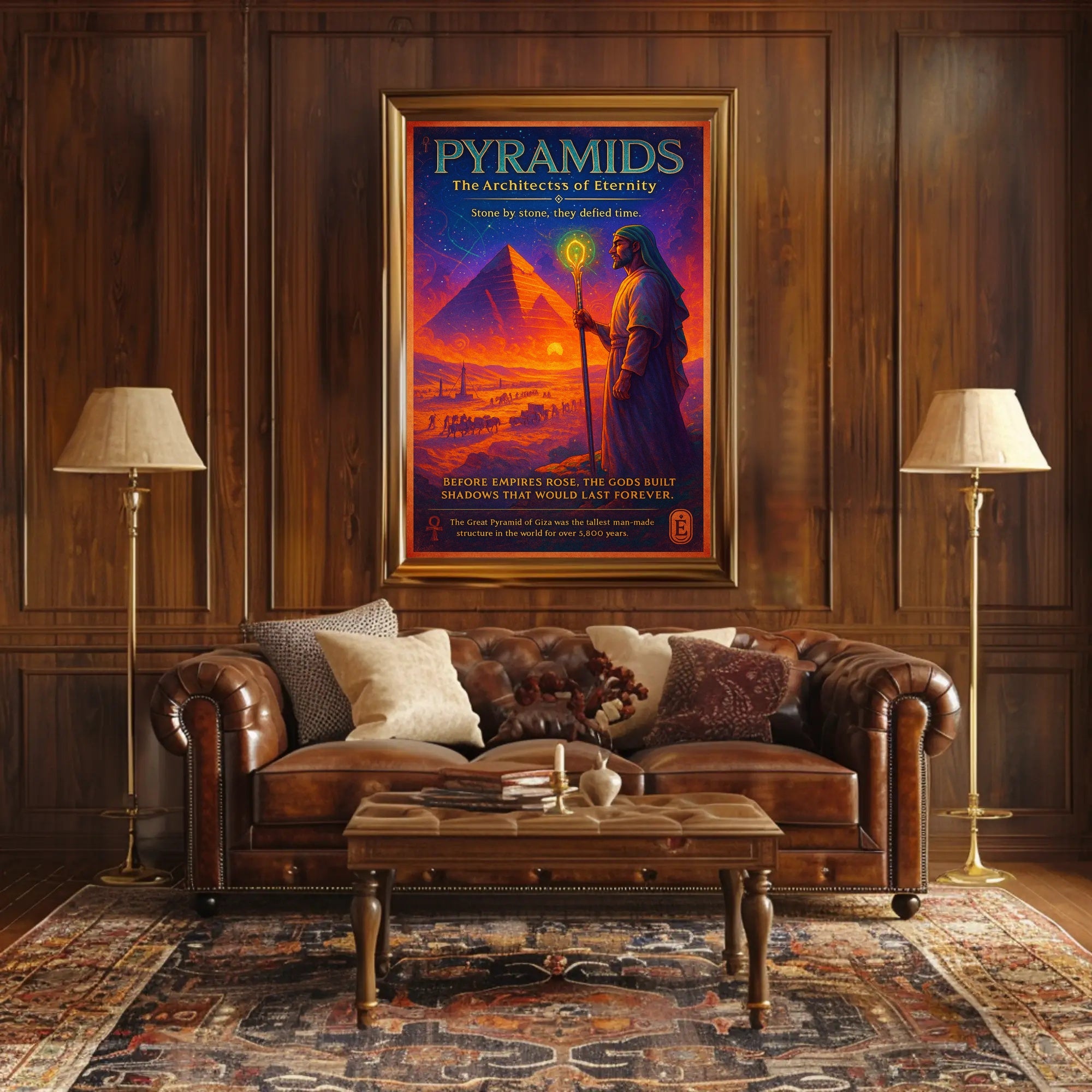 Pyramids of Giza Mystical Vintage Cultural or Heritage Poster