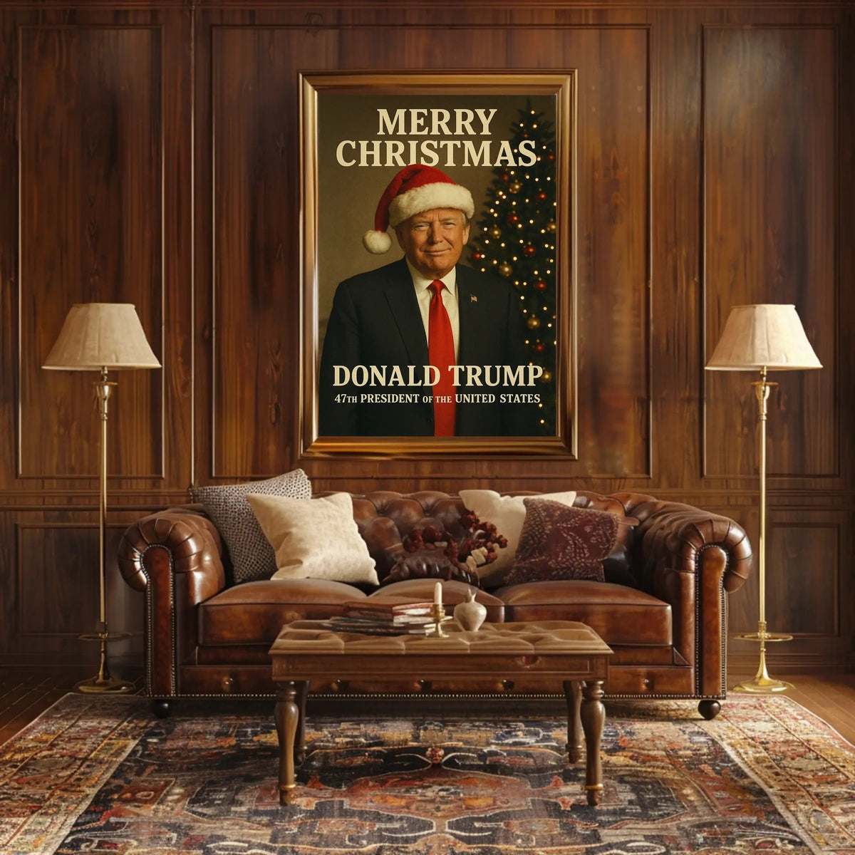 Merry Christmas Suit and Tree Cultural or Heritage Poster