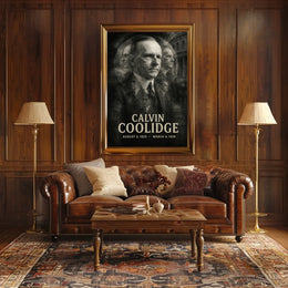 Calvin Coolidge 30th President of the United States Double Exposure Poster