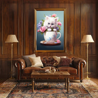 Kitten In A Teacup Poster PosterGoat