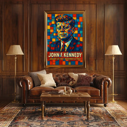 John F. Kennedy A Colorful Tribute Poster