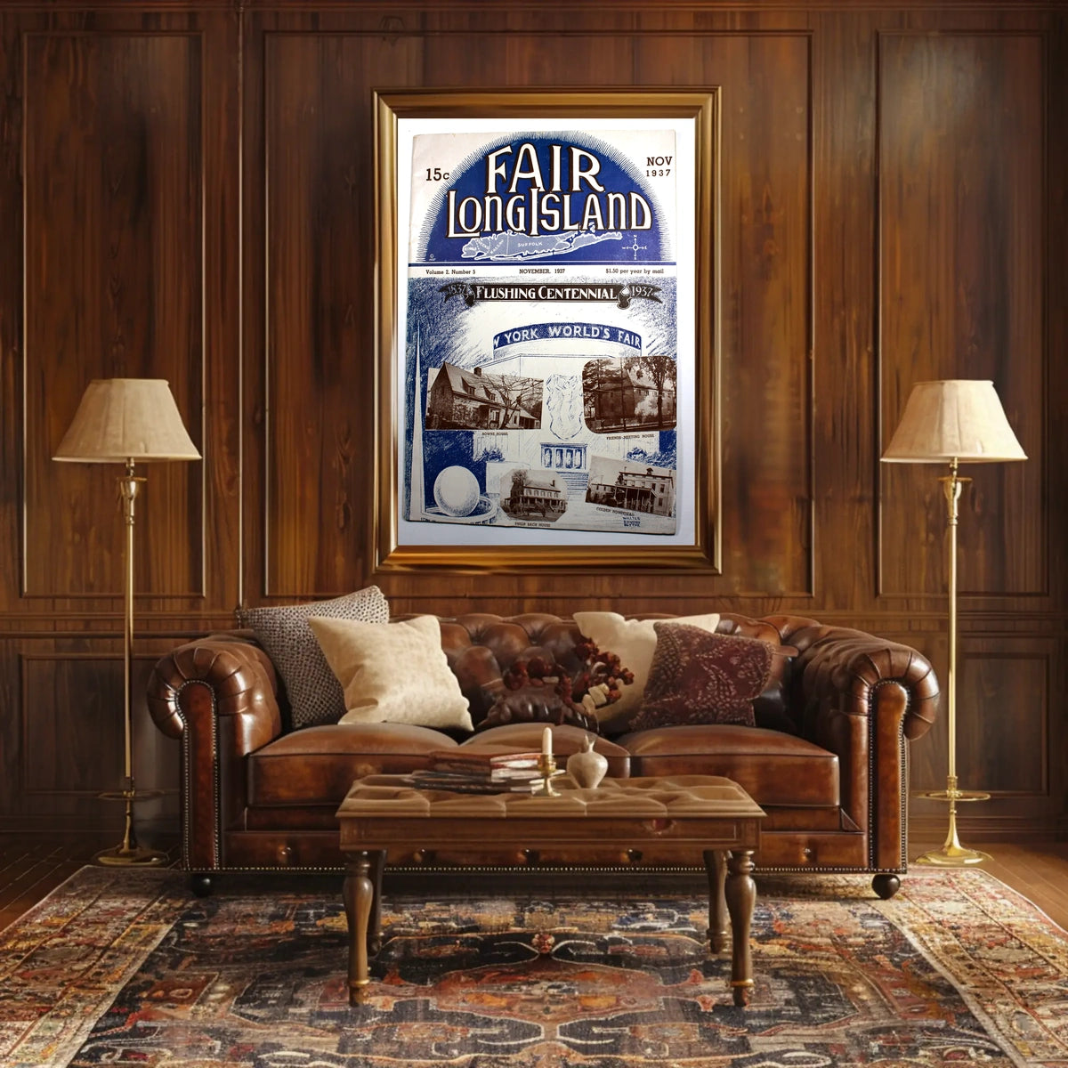 Flushing Centennial 1937 Vintage Architecture Poster Print
