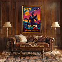 South Sudan Vibrant Travel Advertisement, Vintage-Modern Travel Poster PosterGoat