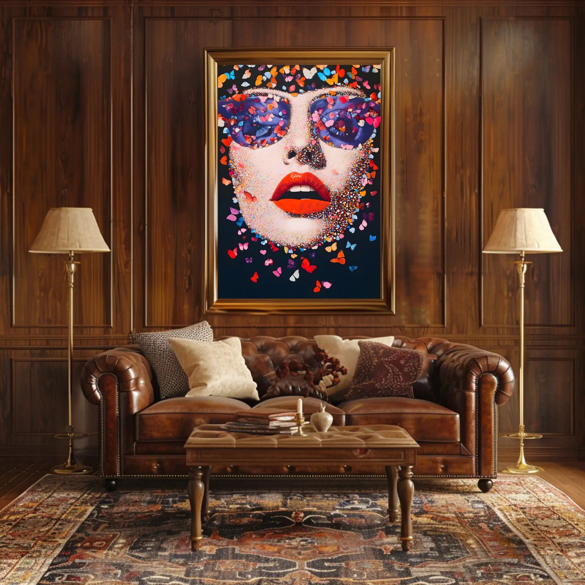 Butterfly Visage Poster Vibrant Pop Art Wall Print