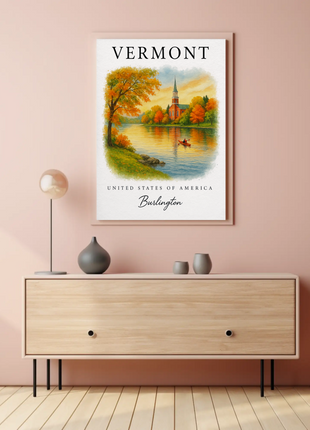 Vermont, Burlington Signature Series Vintage Travel Poster