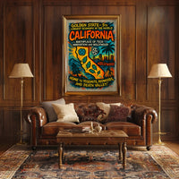 California Vintage Travel Poster Wall Art PosterGoat