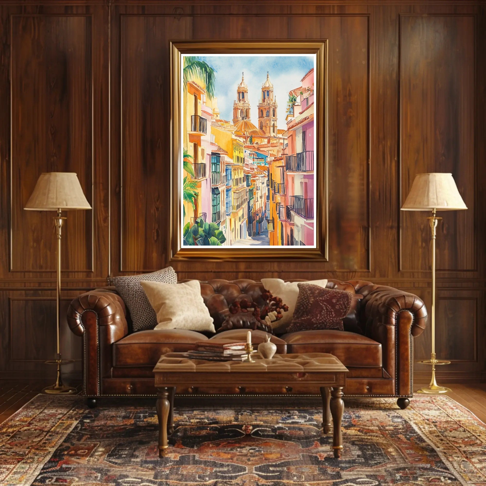 Vibrant Streets of the Old Town Poster PosterGoat