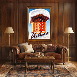 Valais Winter Chalet Art Print Cultural or Heritage Poster PosterGoat