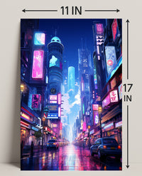Neon Cityscape Poster