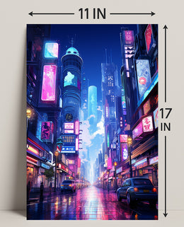 Neon Cityscape Poster