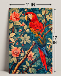 Vibrant Parrot Illustration in Tropical Animal Poster