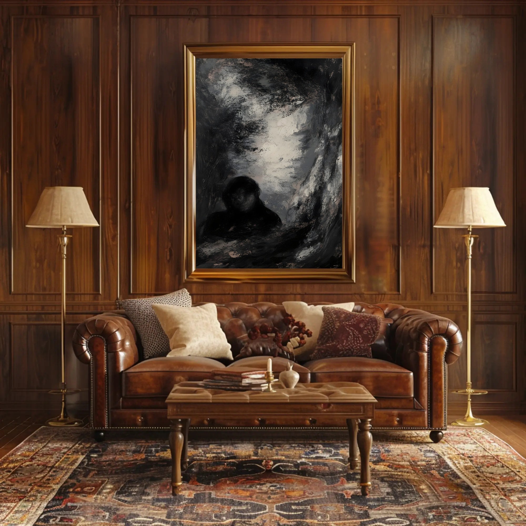 Dark Shadowy Figure Abstract Art Poster PosterGoat
