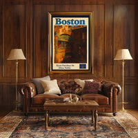 Boston Heritage Poster Vintage Travel Wall Art