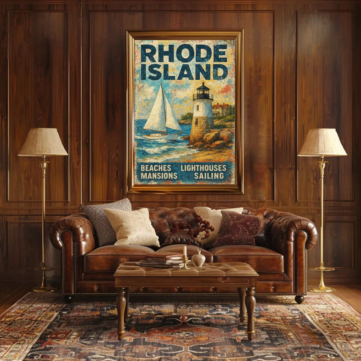 Rhode Island Coastal Charm Poster