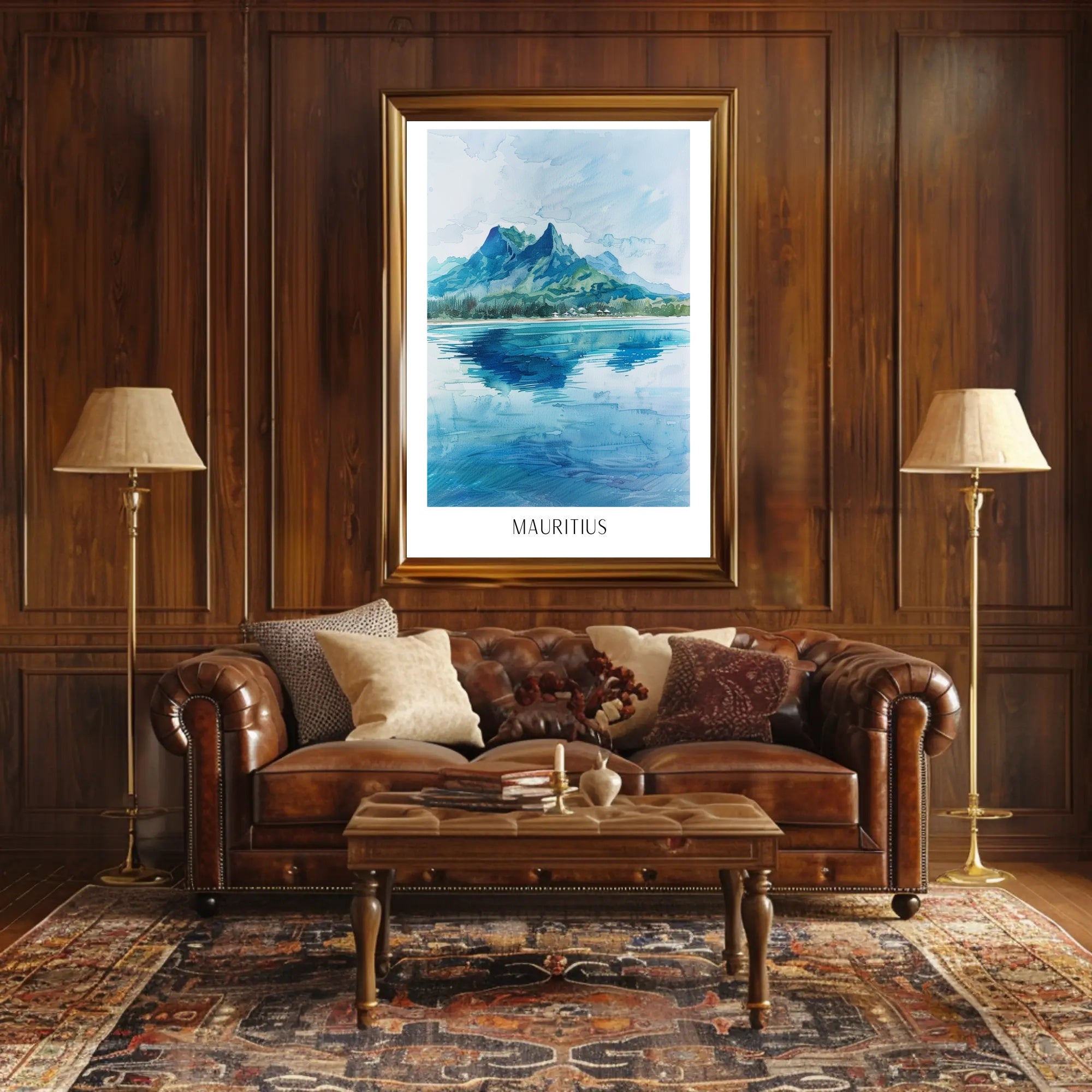 Serene Mauritius Coastal Landscape — Travel Poster PosterGoat