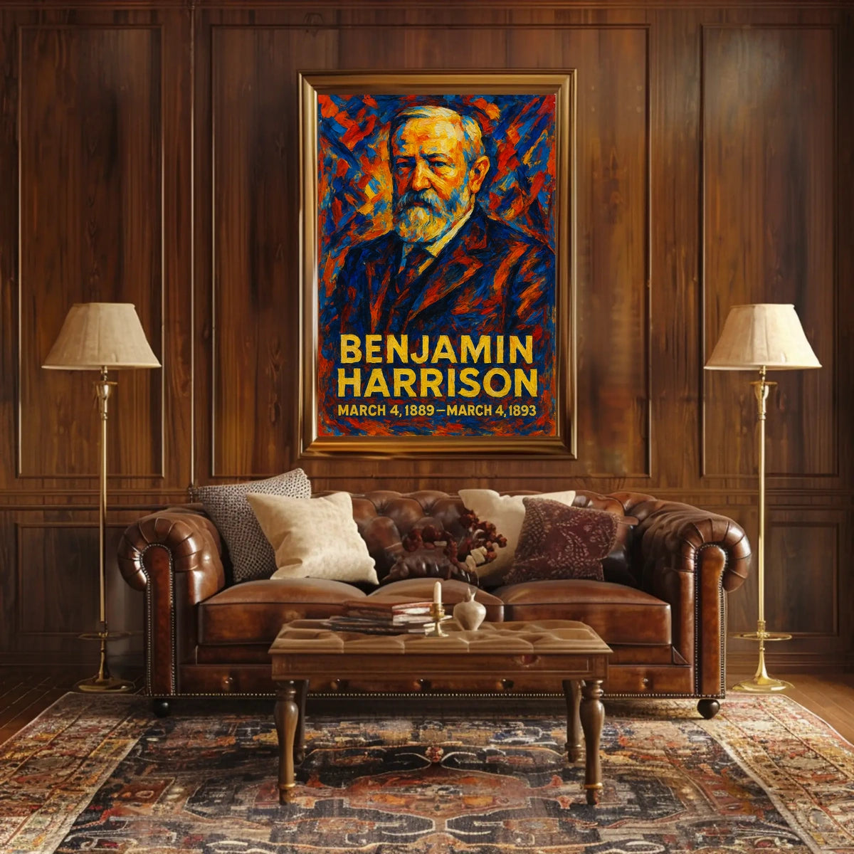 Benjamin Harrison 23rd President of the United States Glitch Hop Art Poster