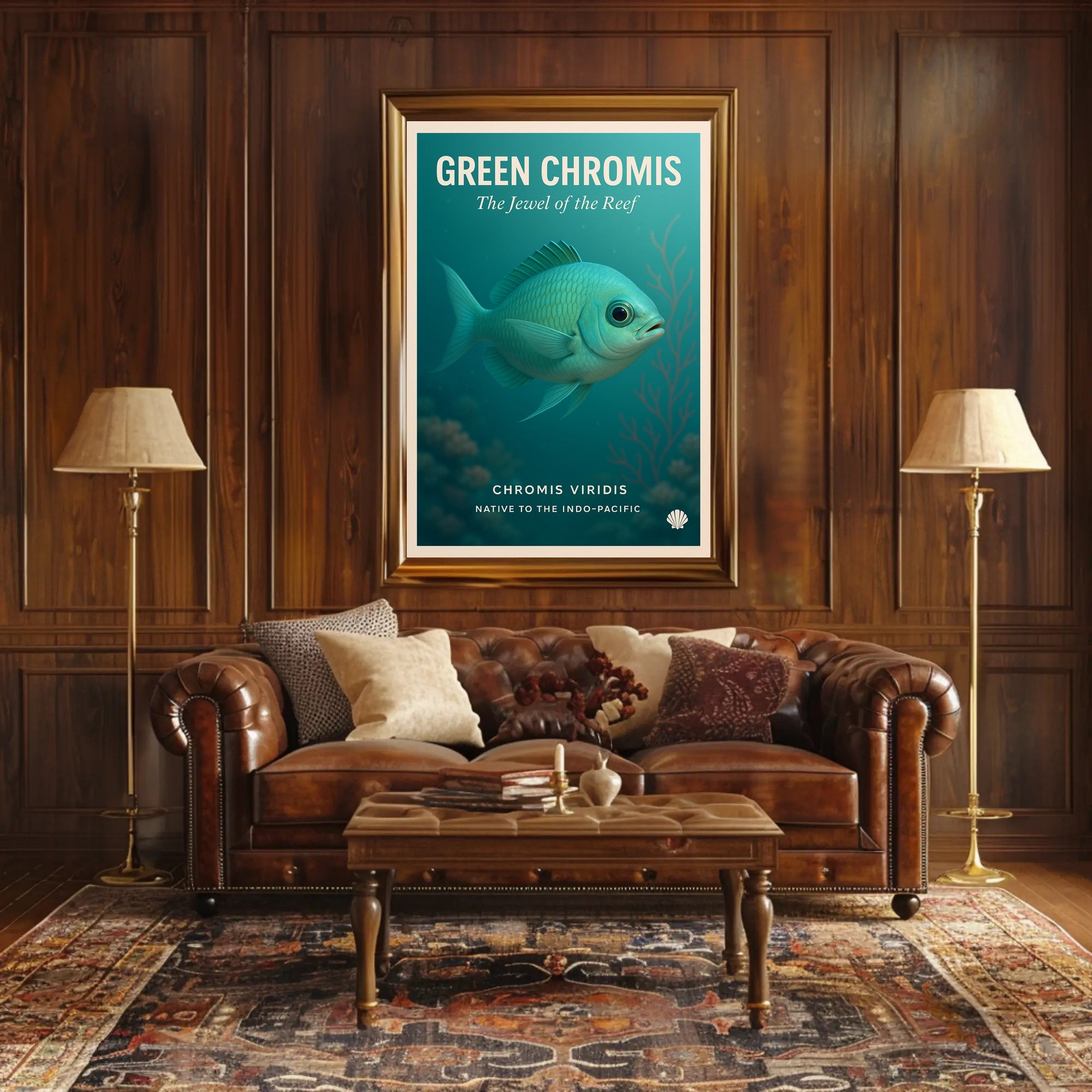 Green Chromis Jewel of the Reef Animal Poster PosterGoat