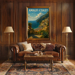 Amalfi Coast Poster Wall Art Coastal Decor Seascape View