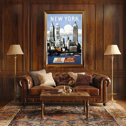 New York City Poster Vintage Travel Cityscape Wall Art