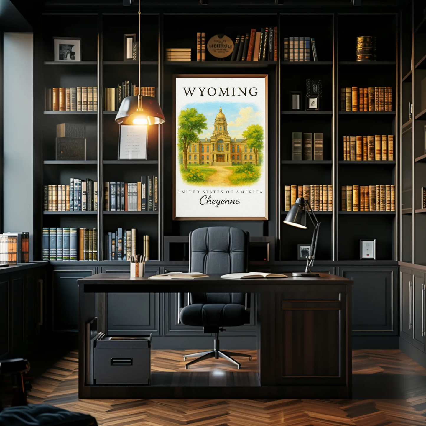 Cheyenne Wyoming Historic State Capitol Landmark Travel Poster Travel Poster