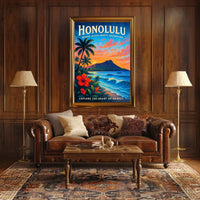 Honolulu Where Aloha Meets Adventure Poster