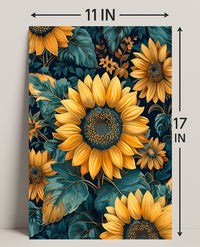 Vibrant Sunflower Botanical Art Print - Abstract or Artistic Poster