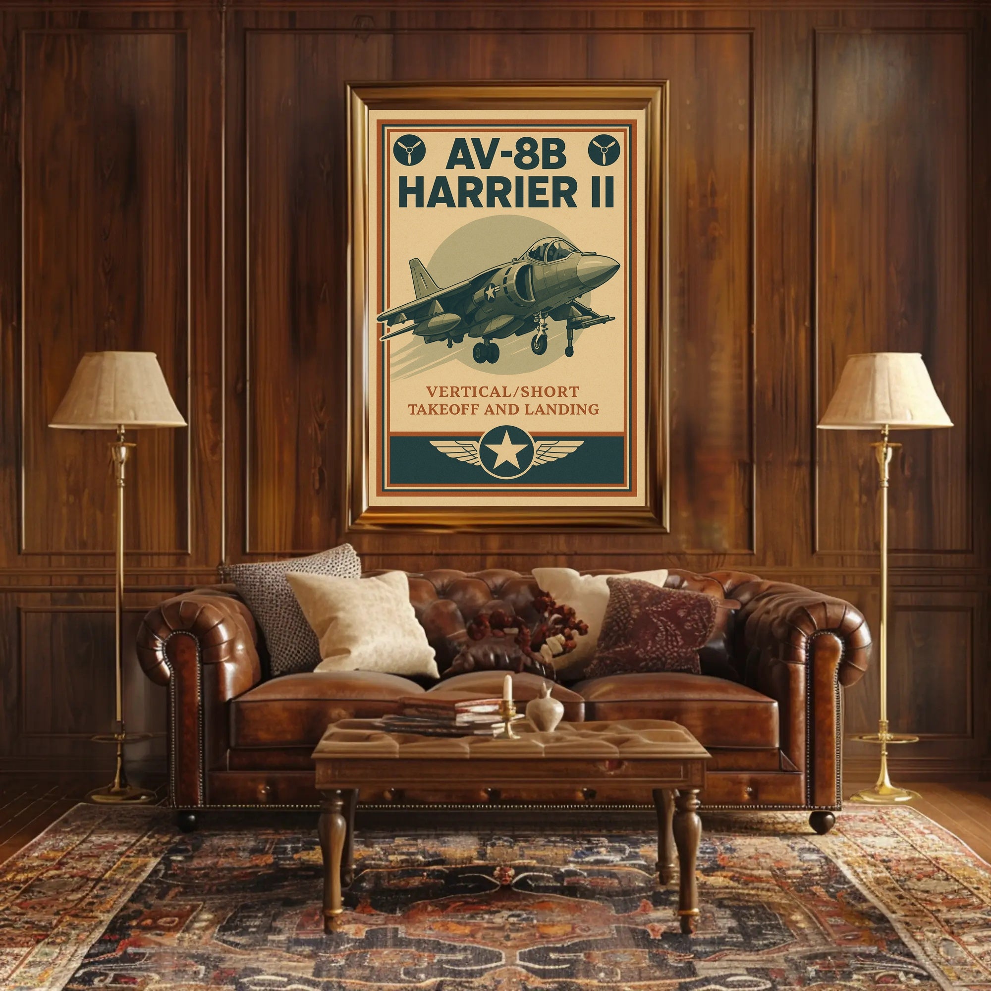 AV-8B Harrier II Retro Military Recruitment Poster