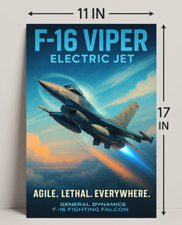 F-16 Viper Electric Jet Poster PosterGoat
