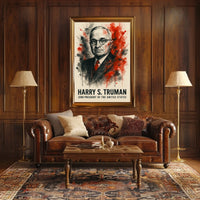 Harry S. Truman Watercolor Historical Presidential Poster