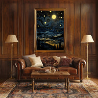 Starry Night Landscape Poster PosterGoat
