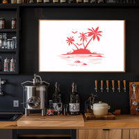Tropical Island Minimalist Poster: Serene Beach Art Decor
