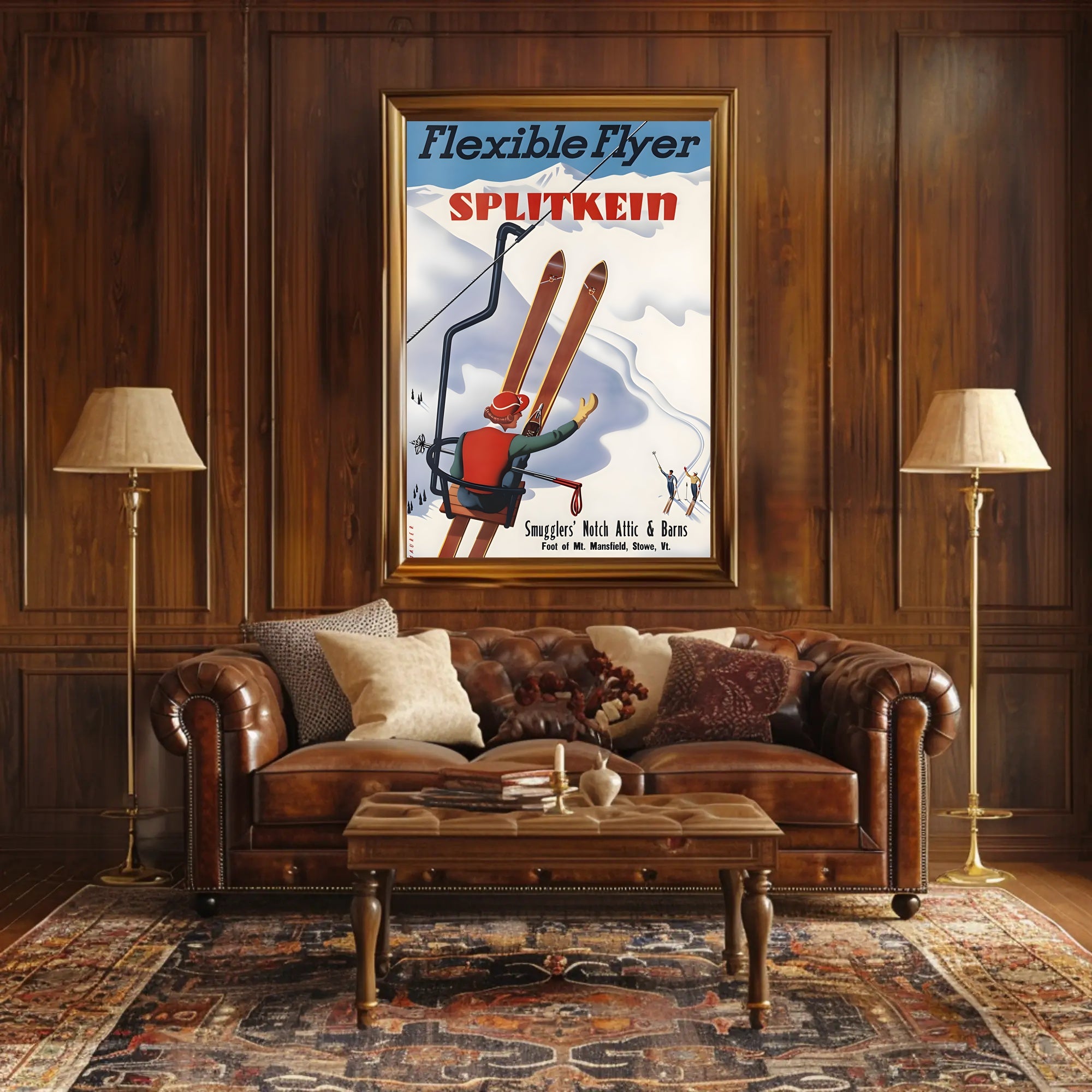 Vintage Skiing Adventure Poster PosterGoat