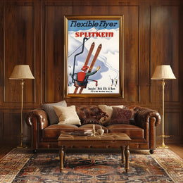 Vintage Skiing Adventure Poster PosterGoat