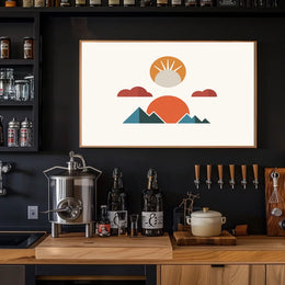 Geometric Landscape Art Poster: Modern Minimalist Design