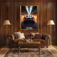 Sleek Modern Sports Car Racing Futuristic Sci-Fi Poster