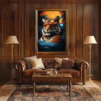 Tiger in Tropical Paradise Wall Art - Animal Poster