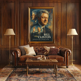 Bill Clinton 42nd President of the United States Double Exposure Poster