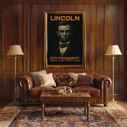 Abraham Lincoln 16th President of the United States Techno Schematic Poster