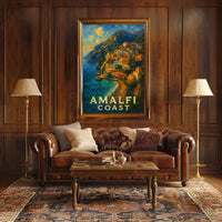 Amalfi Coast Poster Wall Art For Coastal Home Decor