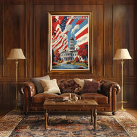 Vintage Pennsylvania State Capitol Travel Poster