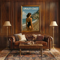 Amalfi Coast Escape Poster Wall Art Coastal Decor Travel