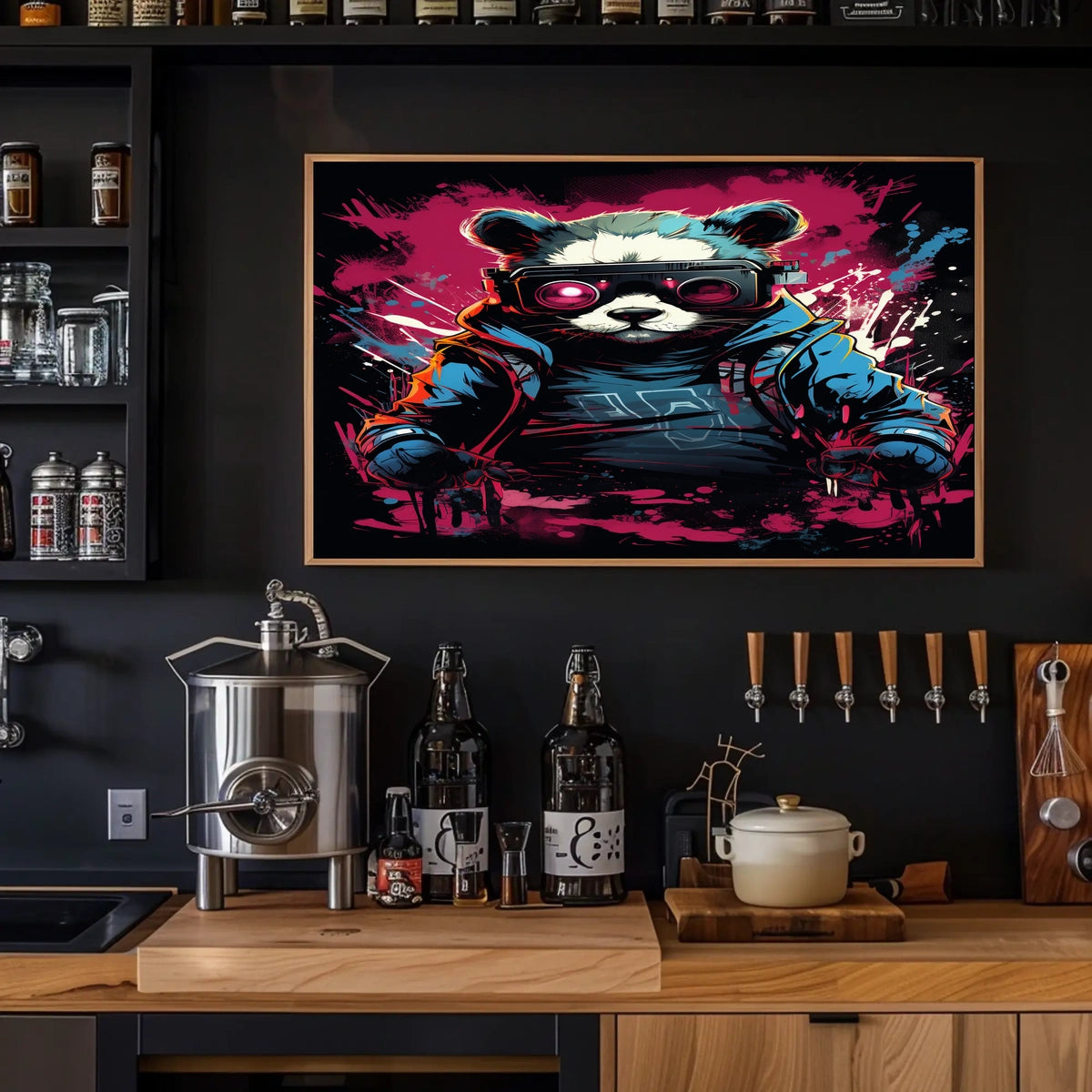 Cyberpunk Panda Poster