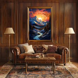 Majestic Mountain Sunset Poster