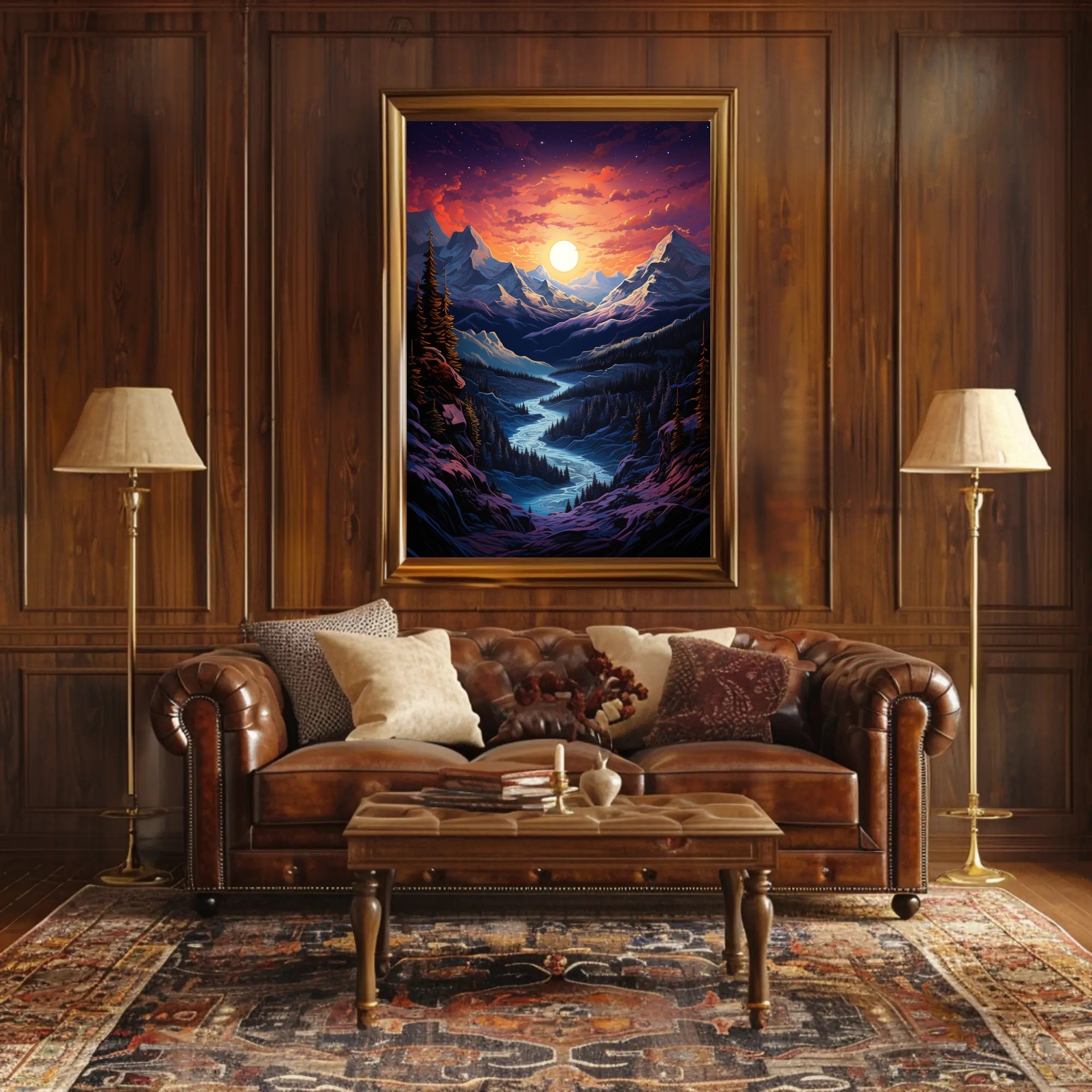 Majestic Mountain Sunset Poster